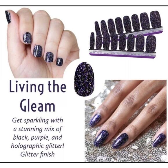 Living the gleam Color Street Sparkling Black Nail Strips / Living the gleam - Picture 4 of 10